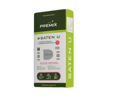 Шпаклевка цементная Premix Saten U финишная 25 кг Светло-серая